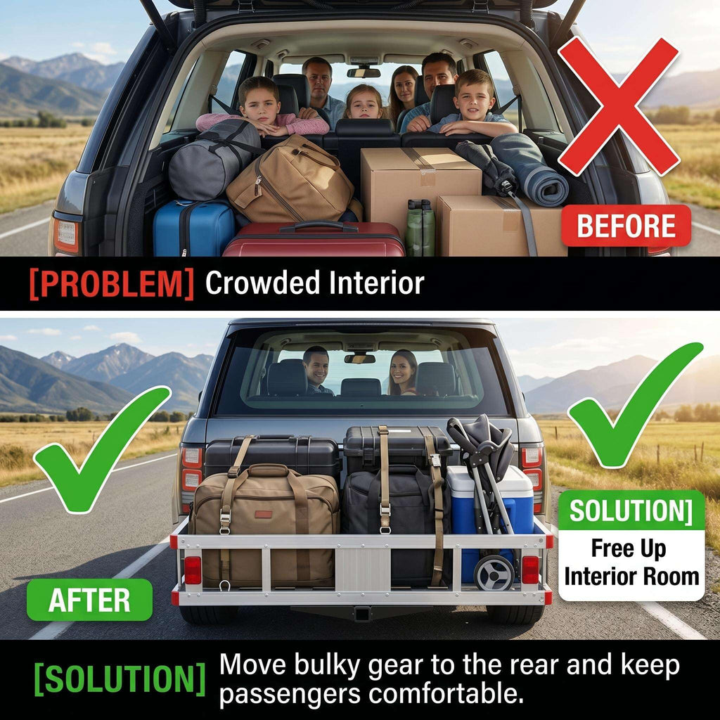 Aluminum Hitch Cargo Carrier with 27.5 in Folding Ramp D9574