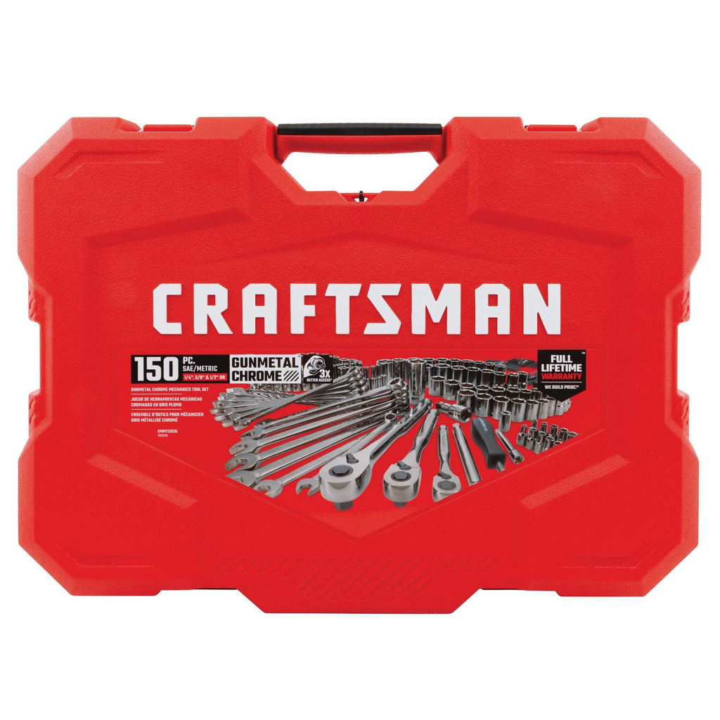 1/4" & 3/8" & 1/2" Drive SAE/Metric 150 Piece Mechanics Tool Set H96968