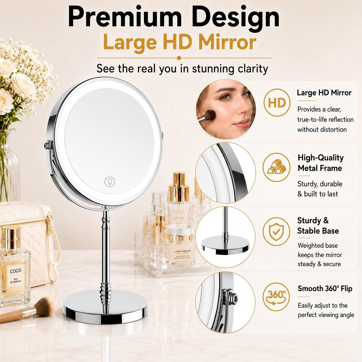 Makeup Mirror with 3 Lights D1580