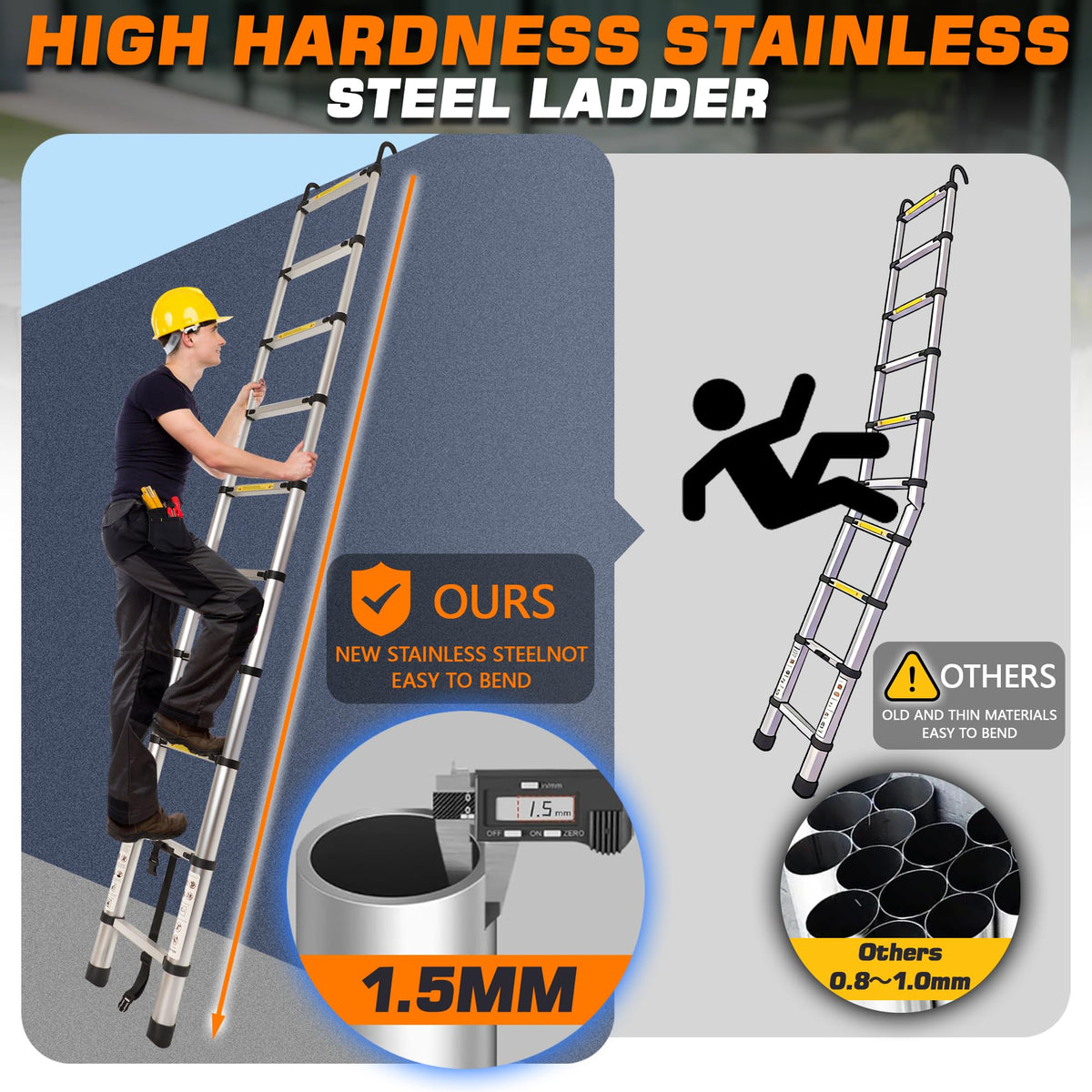 10.5FT Aluminum Telescoping Ladder J63170