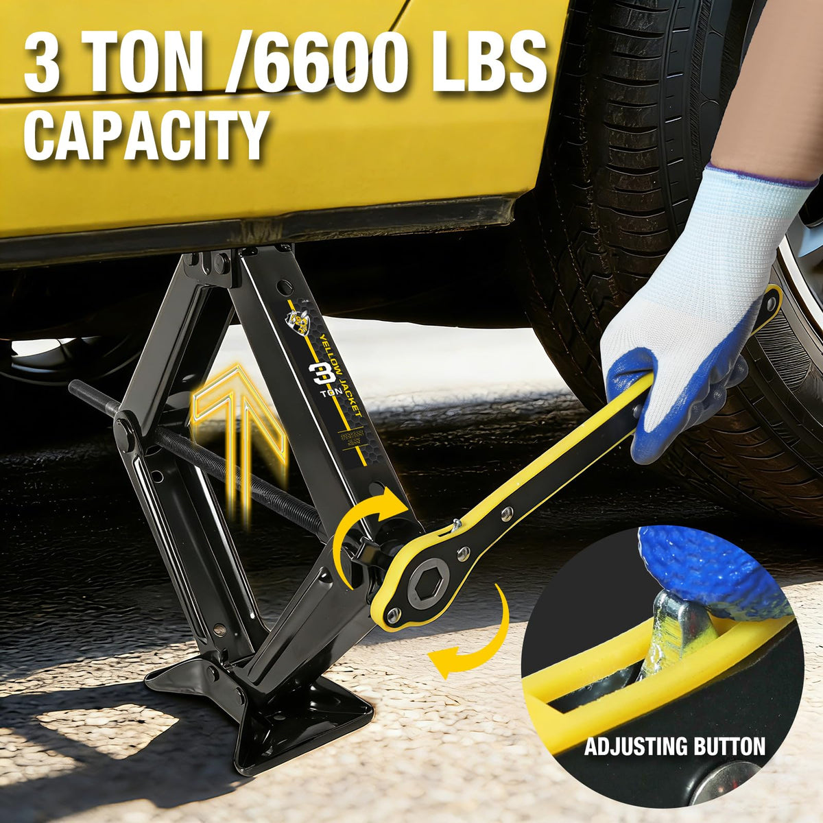 3 Ton Scissor Car Jack with Lug Wrench Y4947