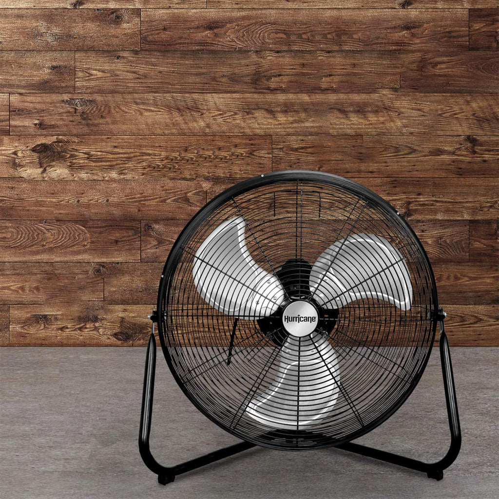 High Velocity Metal Orbital Floor Fan, 3 Speeds, Black, 20in W9993