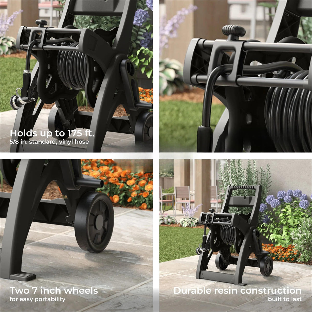 175-inch Wheeled Garden Hose Reel Cart J547