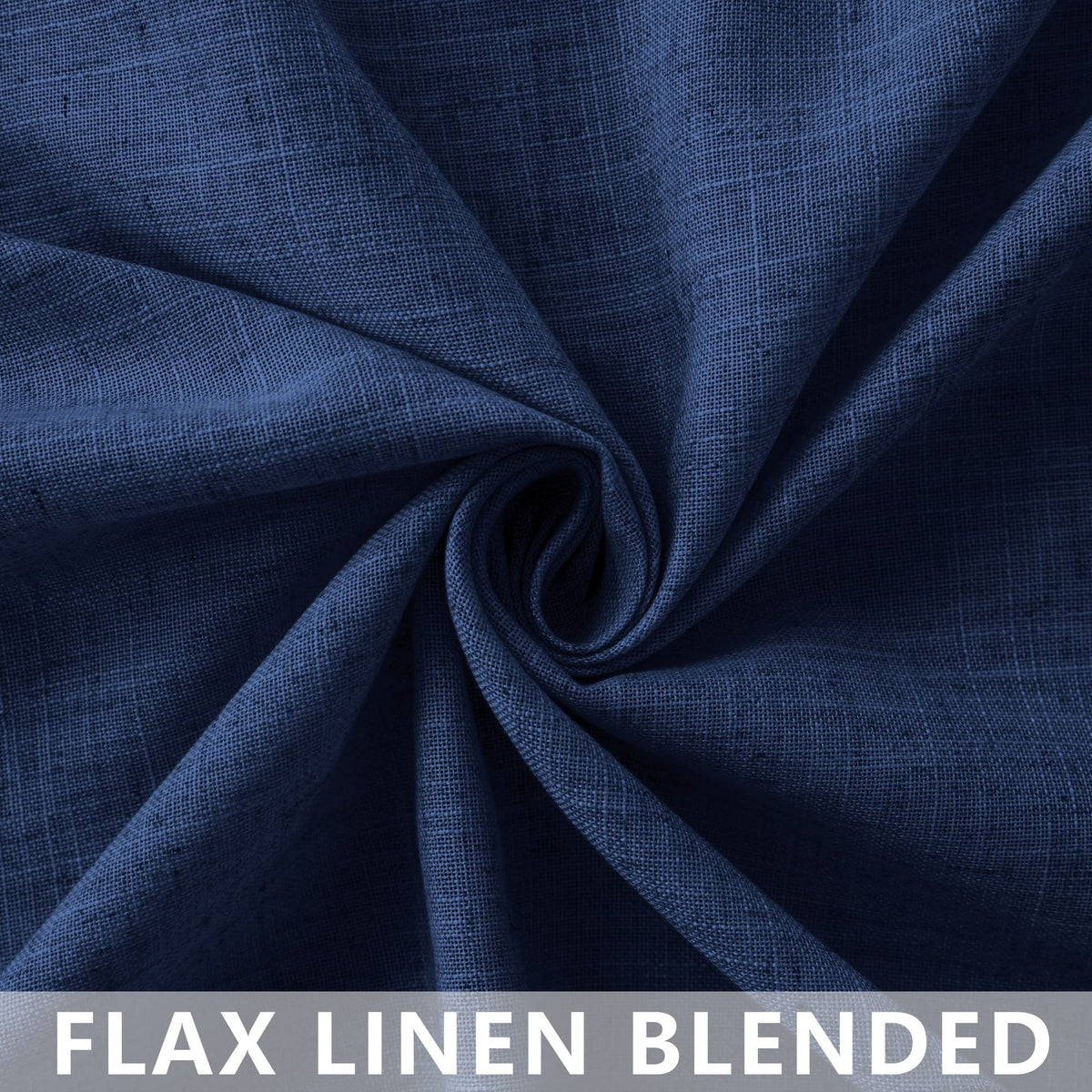 Navy Blue Linen Curtains 96 Inches Long Rod Pocket Semi Sheer Cotton Canvas I323