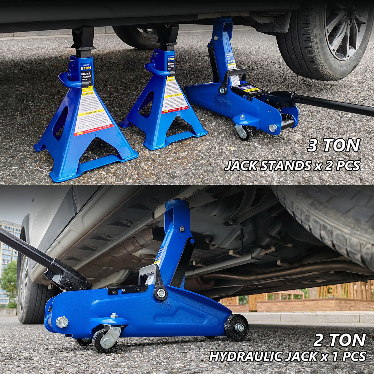 2 Ton Low Profile Hydraulic Floor Jack with Jack Stands H833586