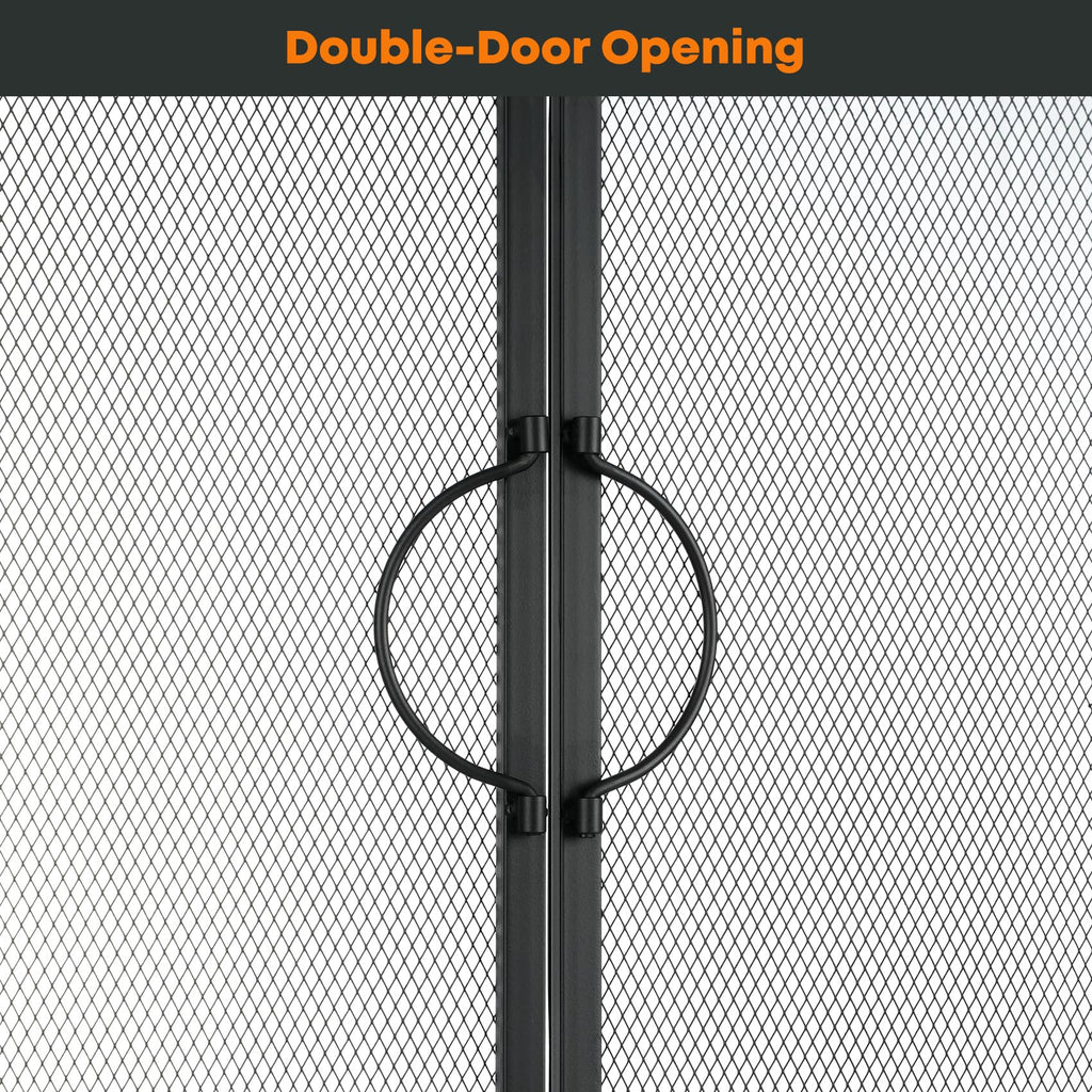 Fireplace Screen with Magnetic Doors and Guard Grate, 44" x 34" N345821