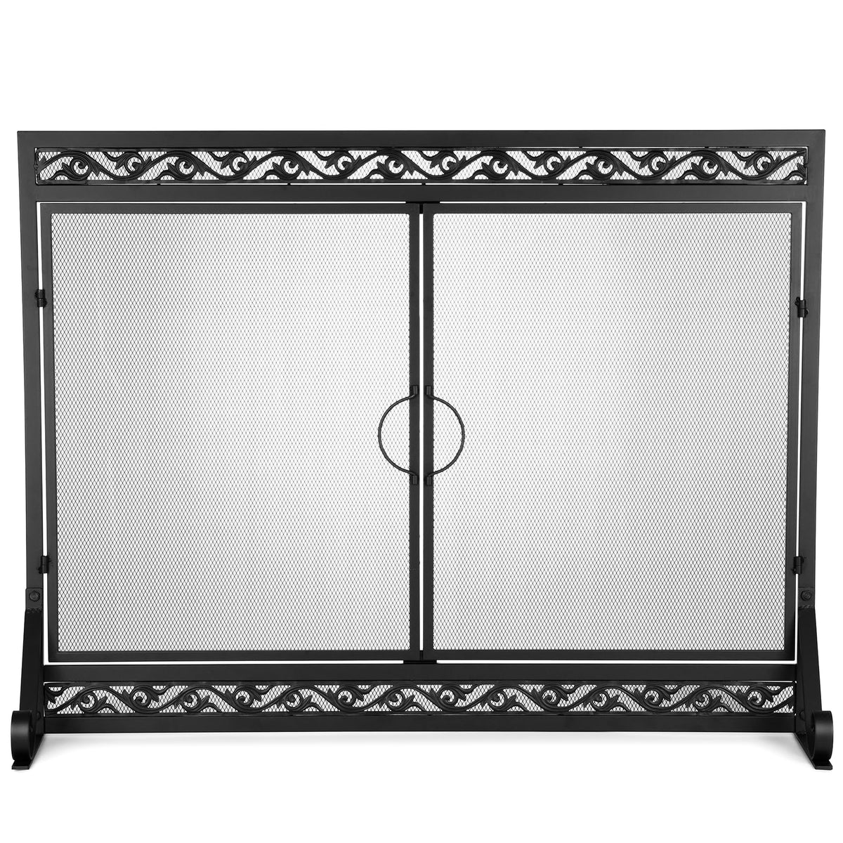 Fireplace Screen with Magnetic Doors and Guard Grate, 44" x 34" N345821
