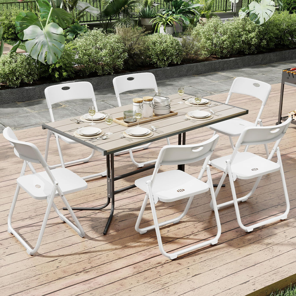 White Plastic Folding Chairs, 10 Pack Q529