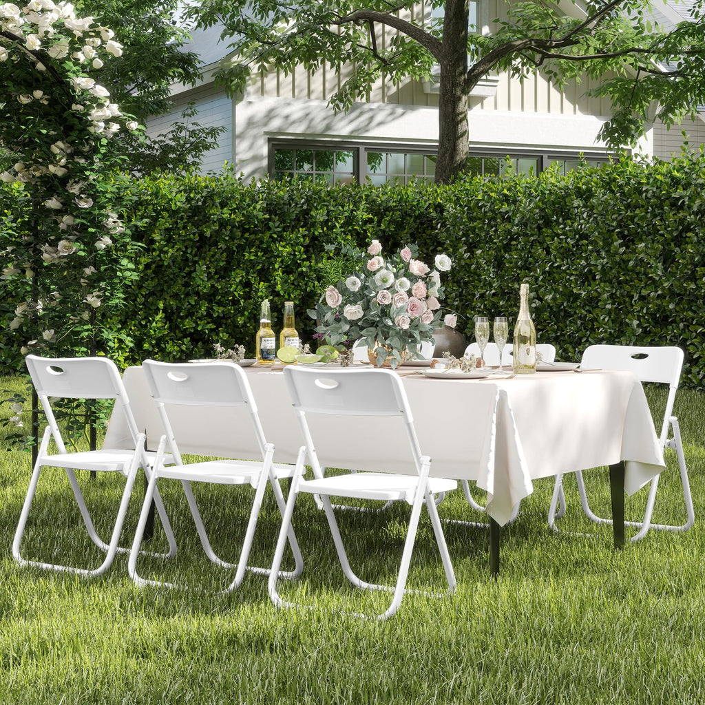 White Plastic Folding Chairs, 10 Pack Q529